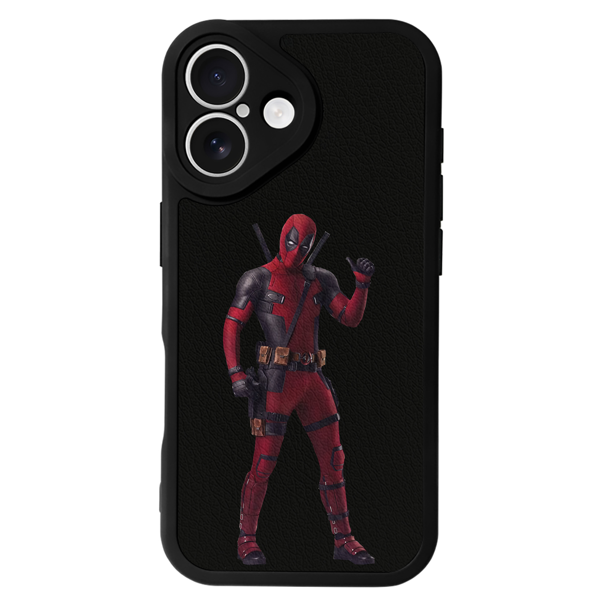 （画像用） Deadpool デッドプール 【iPhone 16シリーズ対応】シリコンスマホケース（レザー調） 材質：シリコン